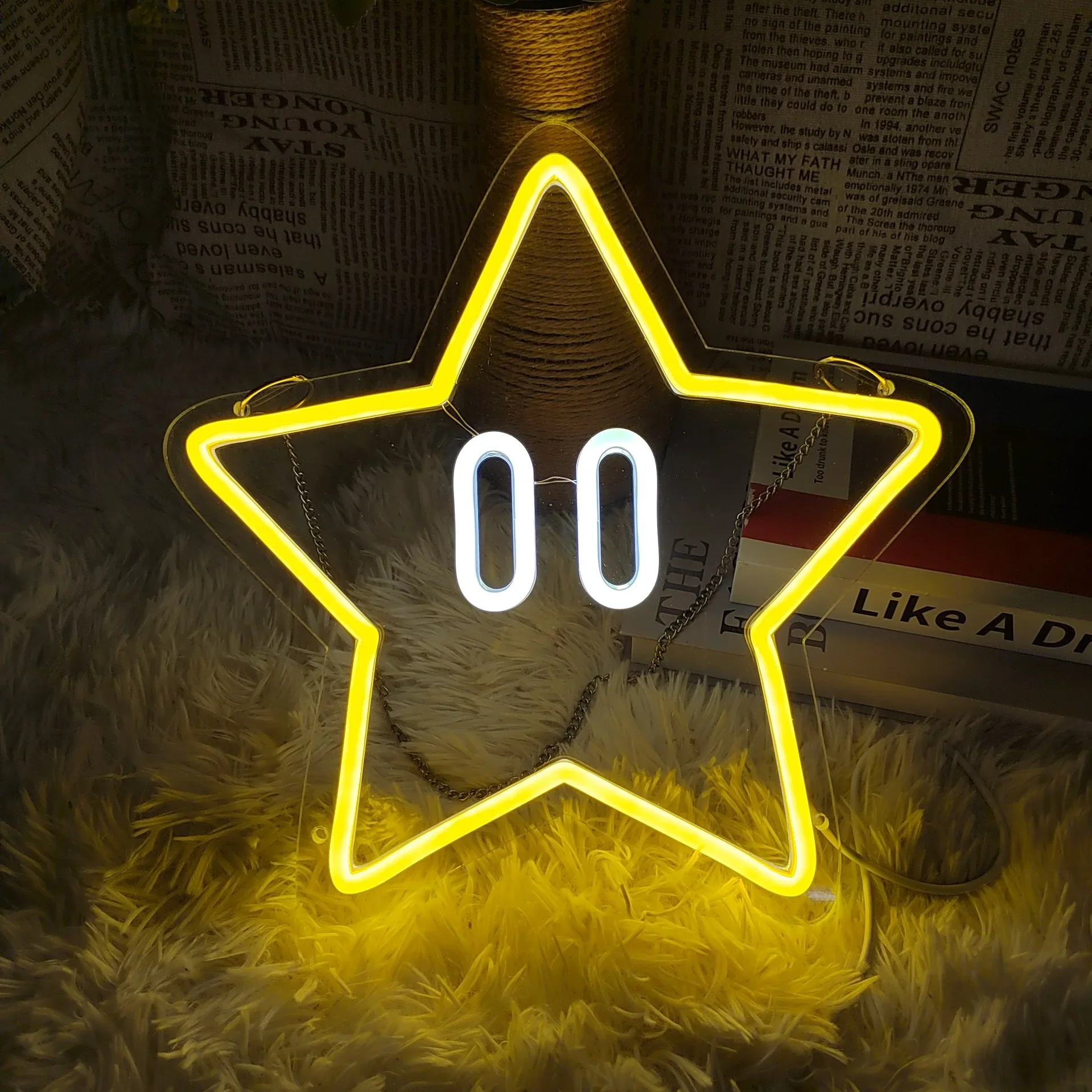 

30CM Star Neon Sign for Game Room Decor Dimmable Super Star Led Neon Light Sign for Xmas Birthday Party Boys Kids Room Decor