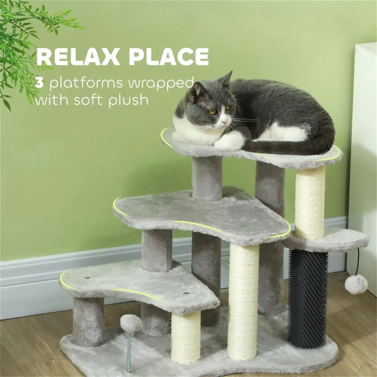 Multilevel Cat Tree with Cozy Hideouts and Scratching Posts - Perfect for Active Cats!