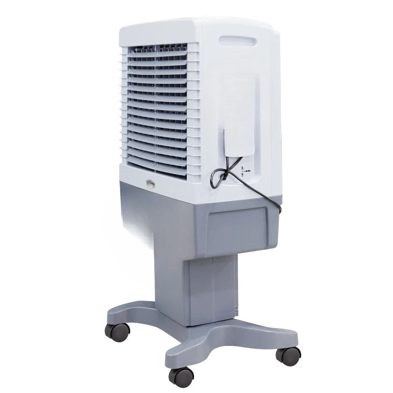 Industrial evaporative cooling fan with wheels