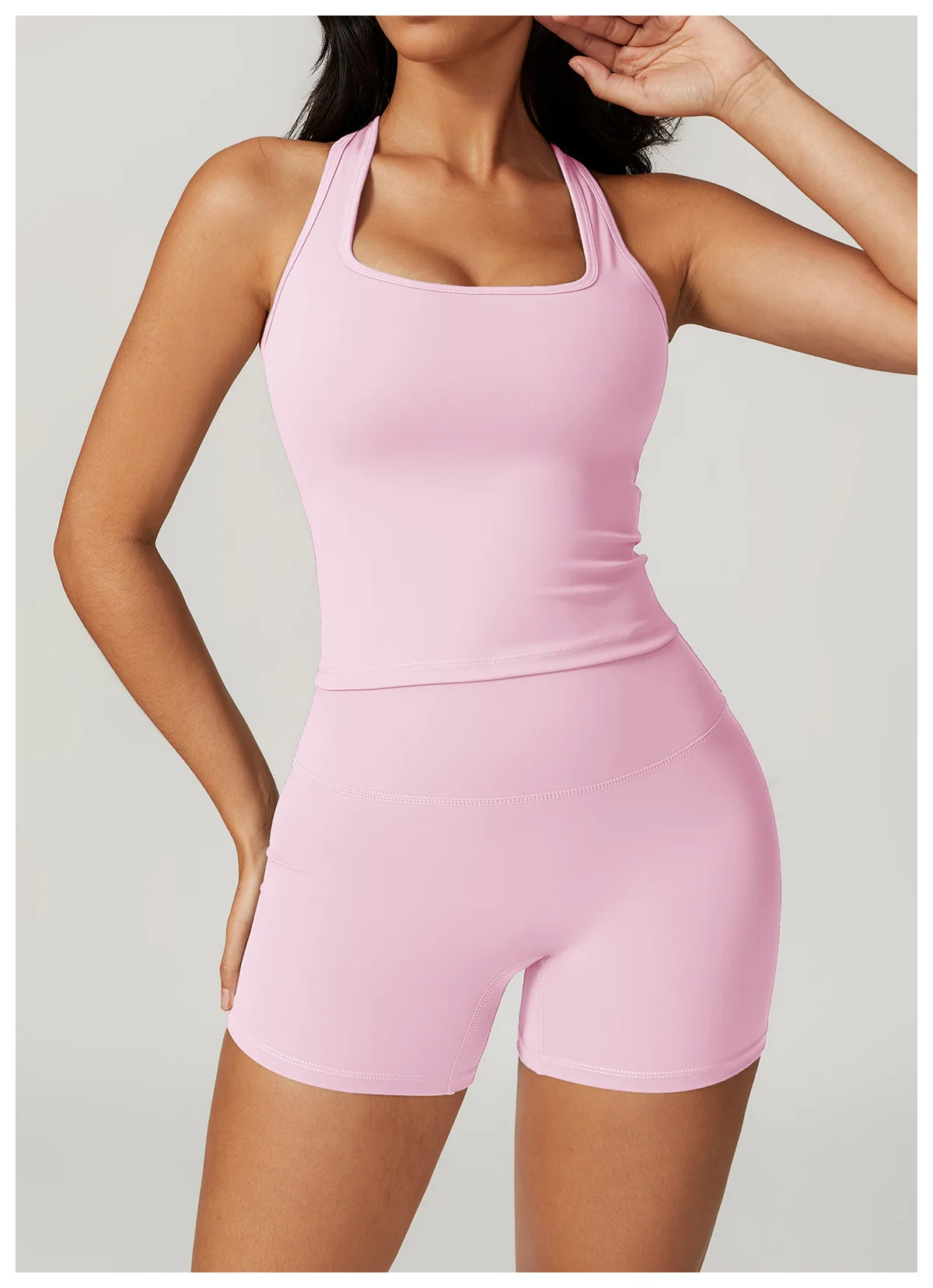 Hearuisavy Sommer Stoßfestes Yoga-Top Lauf-Tanktop für Damen Fitness Schnelltrocknende Trainingsweste Ärmelloses Sport-Top für Frauen – Detail 12