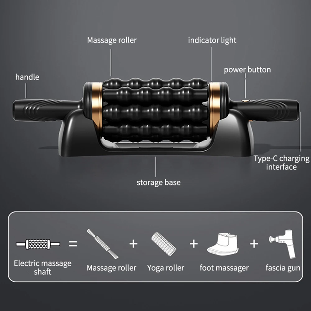 Electric Roller for Muscle Body Relaxing Percussive Therapy Rolling Cellulite Massage Rechargeable Body Shaping Slimming Machine