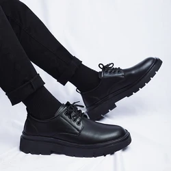 Zapatos de cuero informales para hombre, calzado Formal de negocios con Punta Grande, estilo británico, color negro, moda de trabajo, novedad de verano, 2023