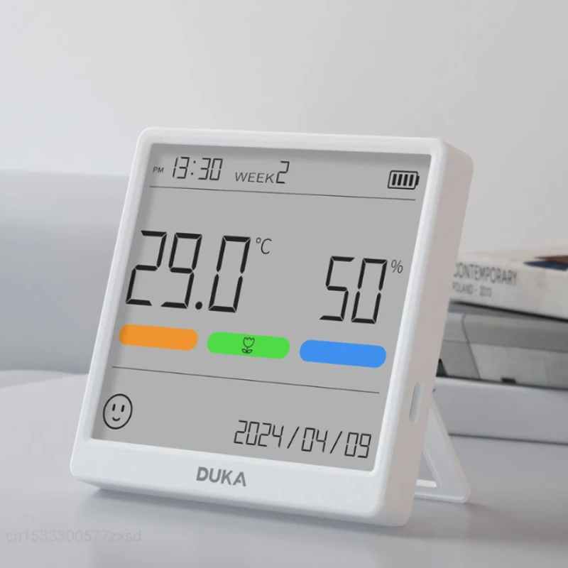 Duka Atuman THSE Temperature Humidity Meter Indoor Clock Household High-precision Digital Magnetic Suction Rechargeable