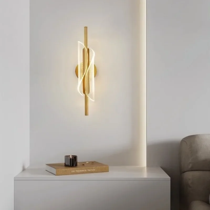 Imagem -04 - Modern Led Gold Wall Light Iluminação Interior Wall Sconce Home Decor Sala de Estar Quarto Cabeceira Escadas Luxo