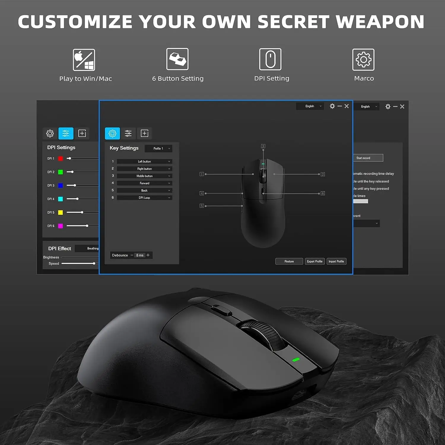 Ajazz AJ139pro ไร้สาย 2.4G Dual Mode Gaming Mouse PAW3395 Sensor Ergonomic USB ชาร์จ DPI 26000 Optical เมาส์คอมพิวเตอร์