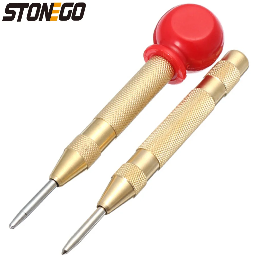 

STONEGO 130mm Automatic Center Punch Drill Bit - Spring Loaded - Marking Starting Hole - Center Pin Punch Drill Bit