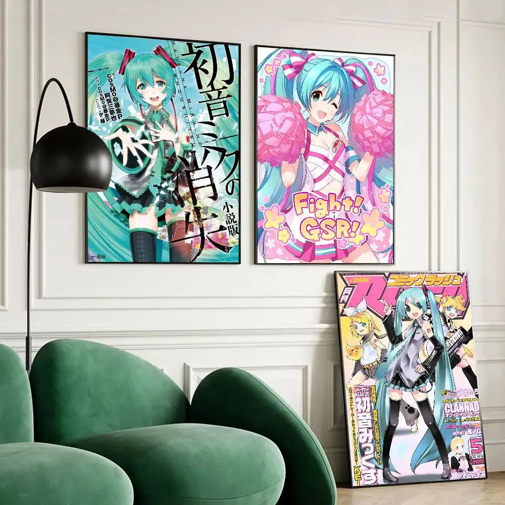 Anime H-Hatsunes M-MikU Poster Print A5 A4 A3 A2 Wall Art Decor For Room Office Gift For Fans view 3