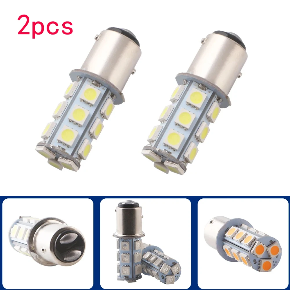 

2Pcs DC 24V Led P21W 1156 BA15S 5050 18 SMD 1157 BAY15D LED Bulb Car Turn Signal Backup Reverse Tail Lamp White Parking Lights