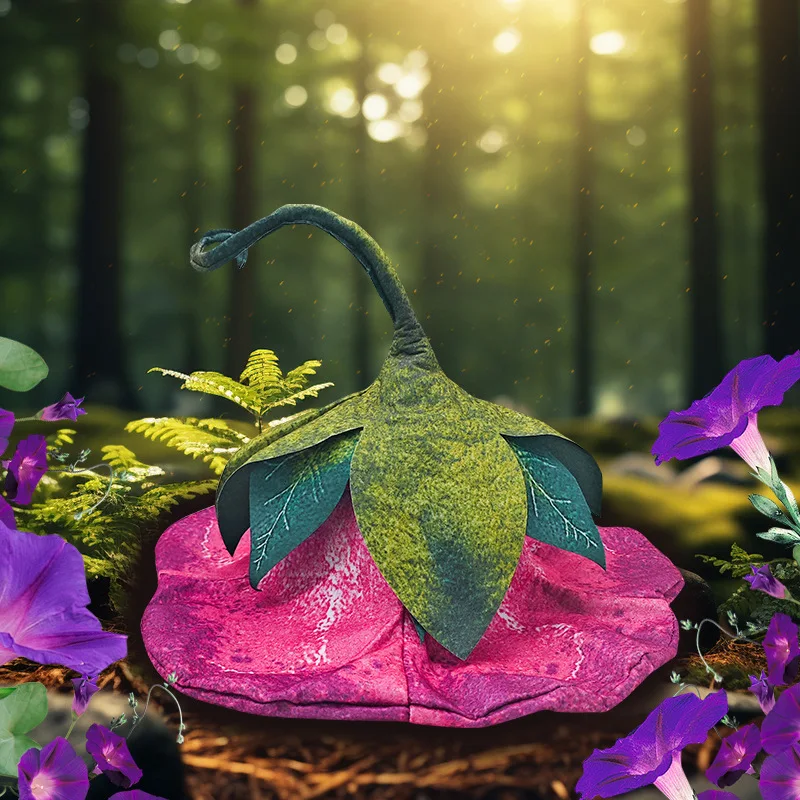 

Trumpet Flower Cosplay Purple Hat Flowers Headwear Witch Role Play Props Accessories for Women Men Halloween Party