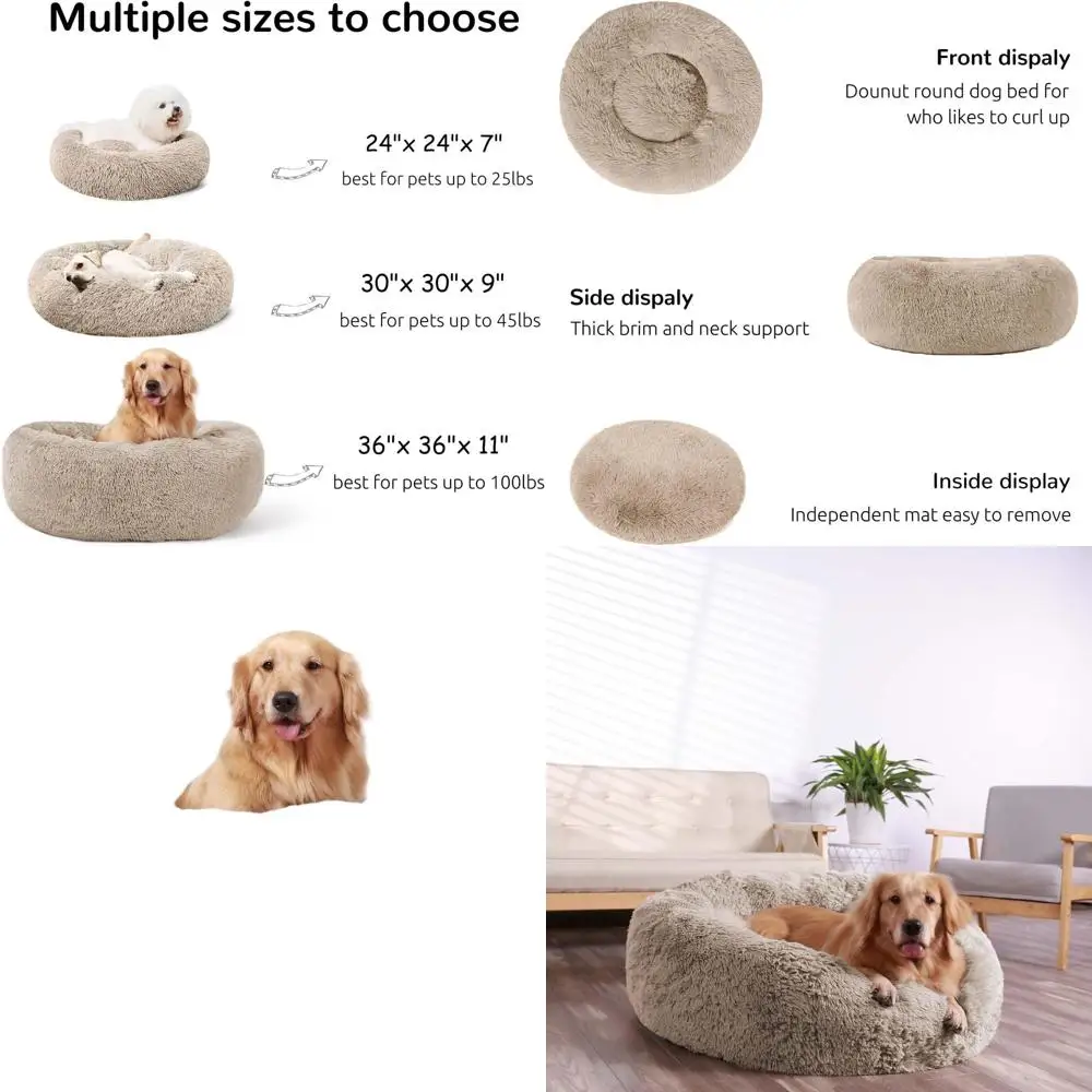

XLarge 36'' Serene Donut Dog Bed, Ideal for Large Indoor Pups