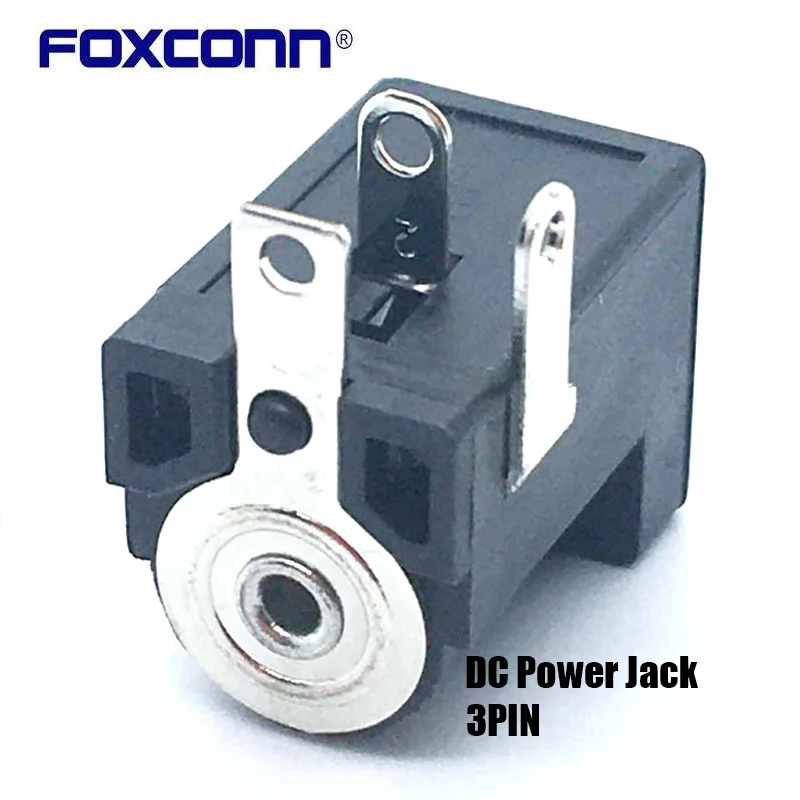 

5pces 3pin DC Power Jack Foxconn JPD1030-N521-4F 3-pin Vertical SMD DC Female Socket DC Female Socket 5.5x2.5mm 5.5x2.1mm