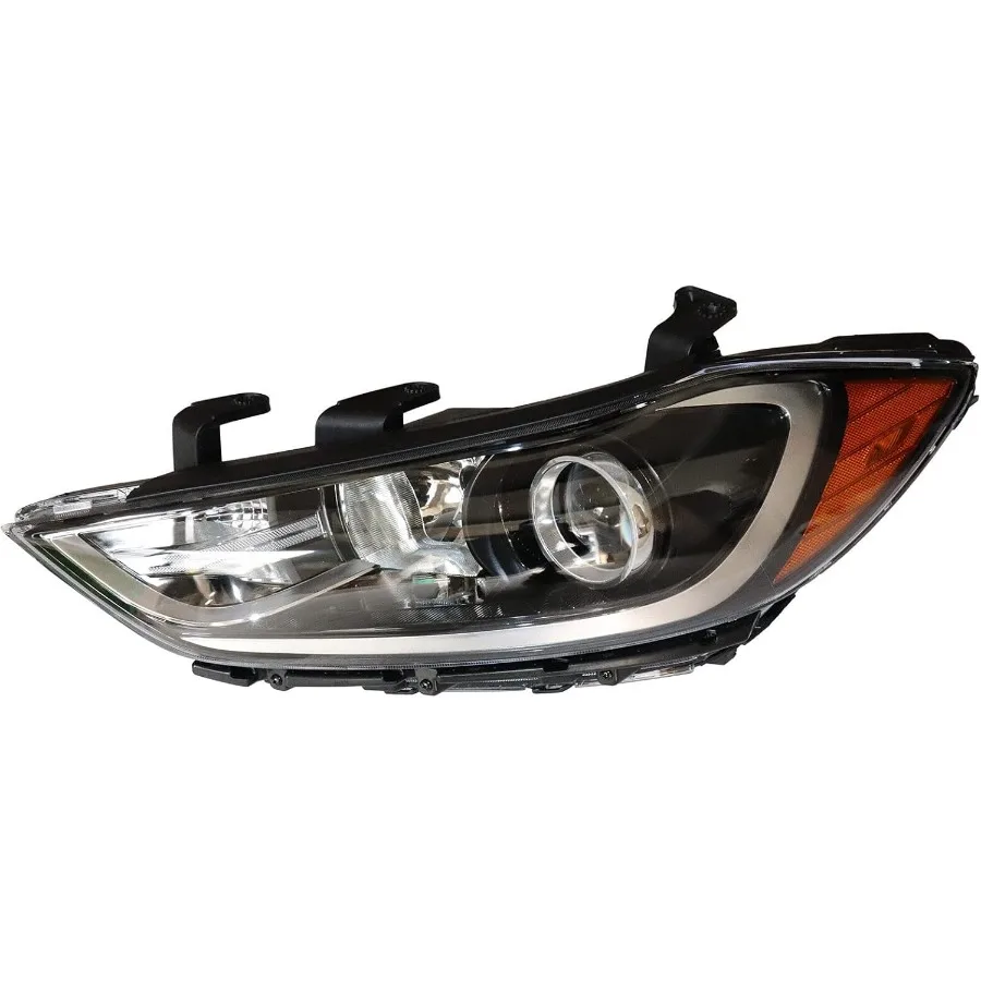 مجموعة مصابيح أمامية هالوجين لـ 2017 2018 Hyundai Elantra SE SEL Value Edition استبدال المصباح مع الإسكان الأسود La