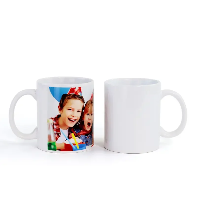 Heat Sublimation Blank 11oz White Mug Coffee Milk Cup Thermal Transfer For Diy Print Picture Photo Creative Present Gift