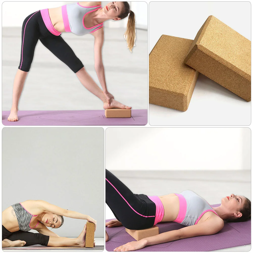 Cork Yoga Block Dancing Brick Used Training High Density Foam Blocks Non-slip Oak Dancer Fitness Tools