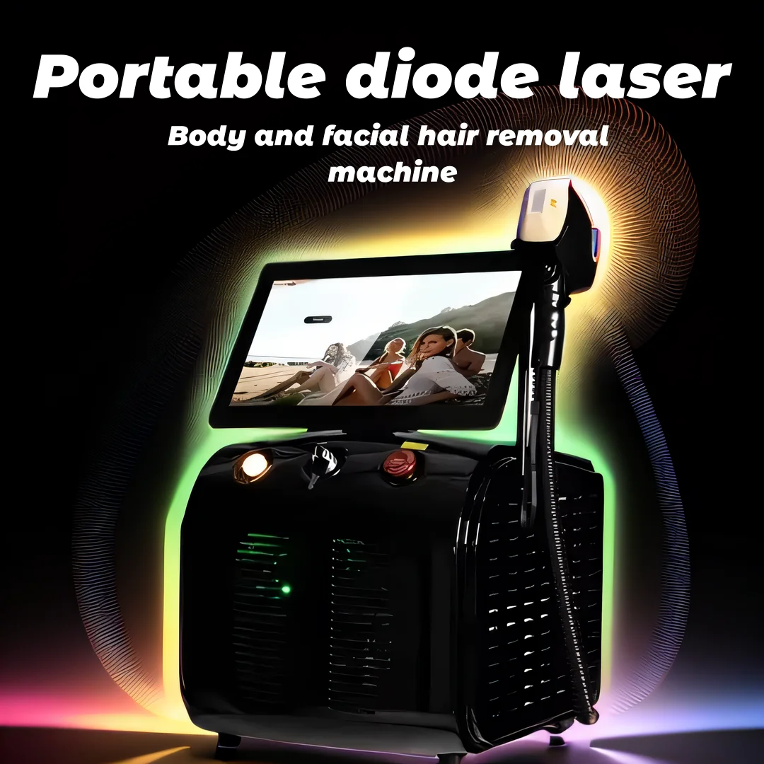 

Portable 3 wavelength 3000w 1064 755 808nm Diode Laser Hair Removal Machine Professional Epilation 2025