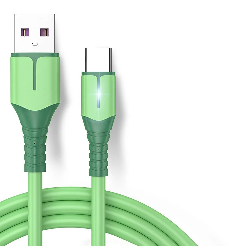Kabel USB Typ C 5A z diodą LED do szybkiego ładowania i transmisji danych, szybki kabel do transmisji danych, kabel USB A do Typu C do szybkiego ładowania — zdjęcie 2