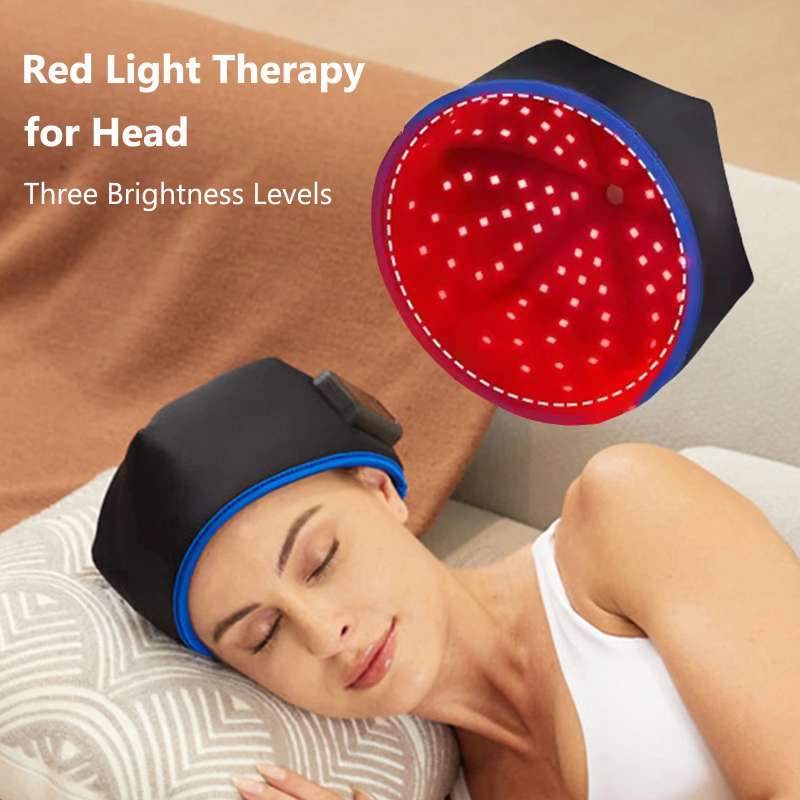 

Перезаряжаемая шапочка для терапии красным светом, лазерная 660 и 830 нм, красная инфракрасная шапка для восстановления роста волос, лечение выпадения волос, шлем, массажер для кожи головы