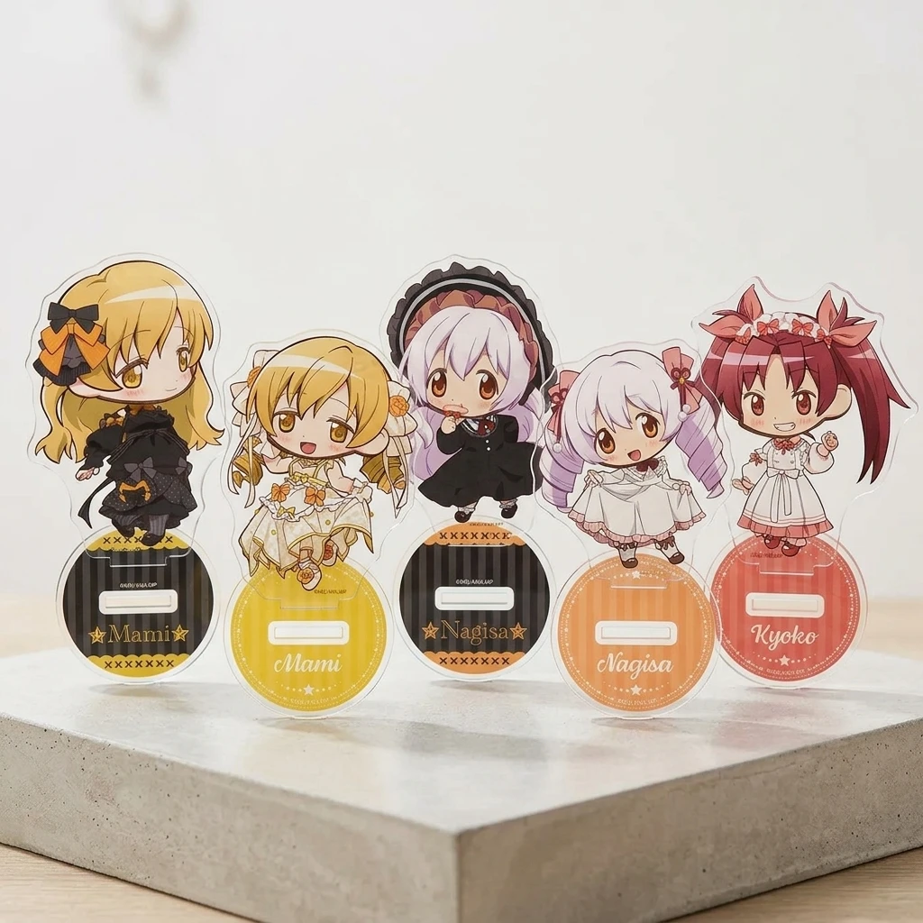 Puella Magi Madoka Magica Series New Arrival Acrylic Keychain Stand Mami Nagisa Kyoko Q Version Character Desktop Ornament Gift
