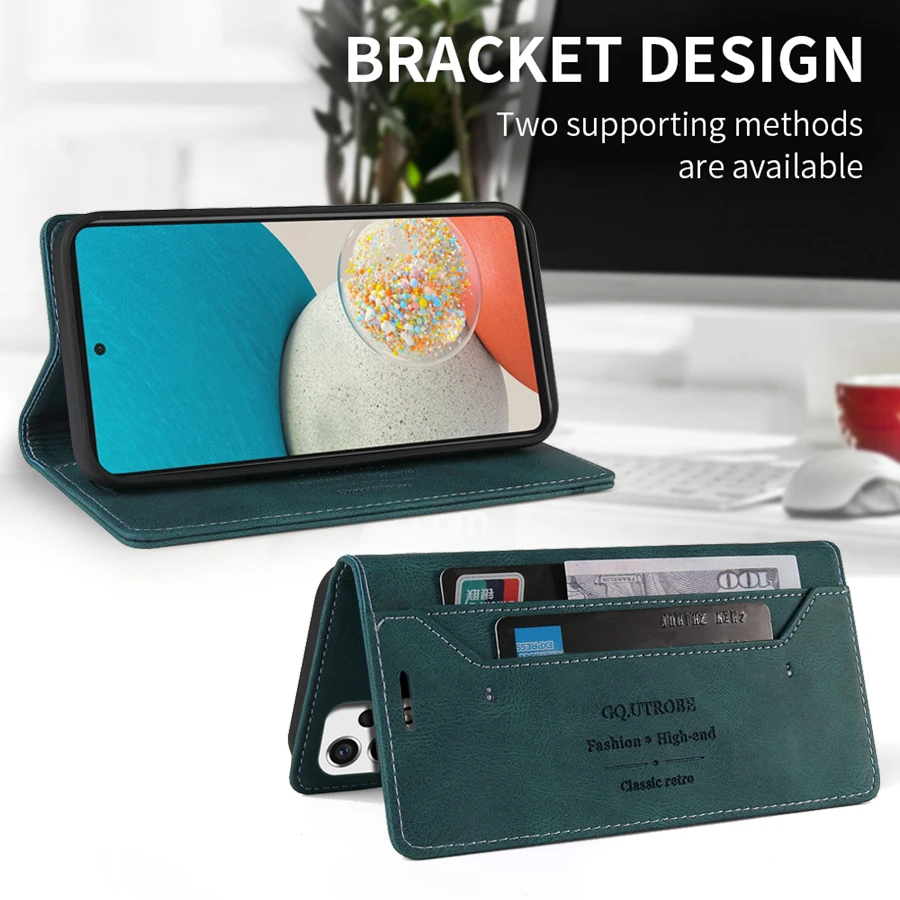 Brieftaschen-Schutzhülle mit Magnetverschluss aus Leder für Samsung Galaxy A07 A16 A17 A26 A27 A36 A37 A56 A57 S26 Ultra S26 Plus S25 FE – Detail 5