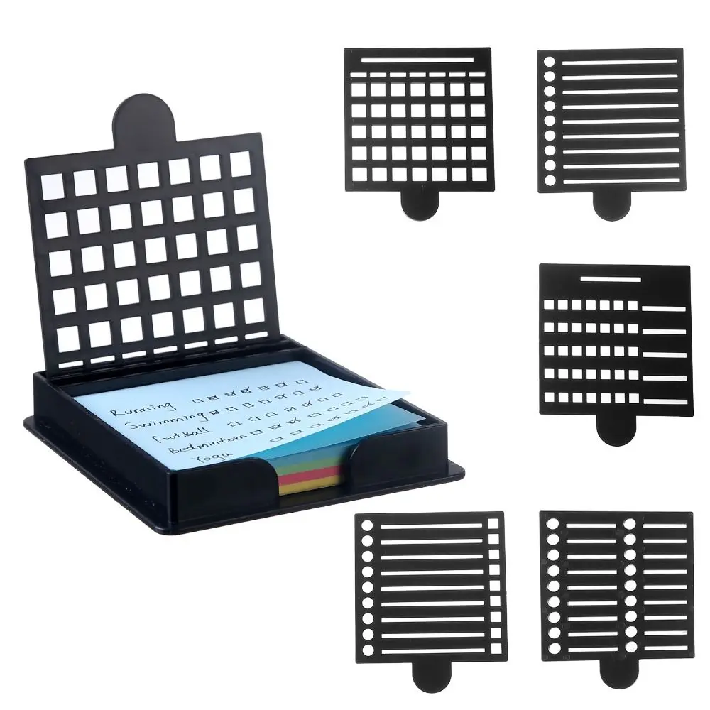 Sticky Note Organizer Sticky Note Holder Set Sticky Note Storage Tools Note Box Sticky Note Stencil with Five Templates