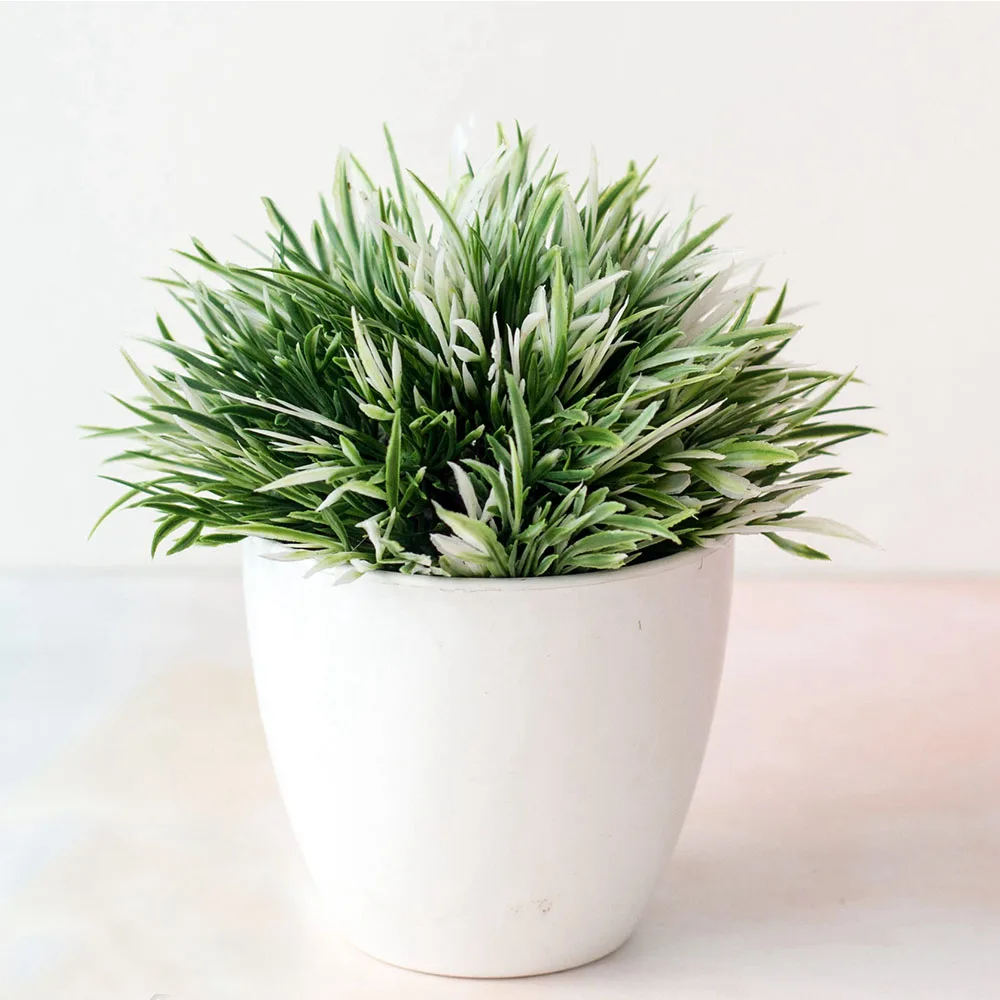 Uflower 14 cm künstliche Pflanzen mit Kunststofftöpfen, perfekter grüner Bonsai für Zuhause, Büro, Schreibtisch, Wohnzimmer, Schlafzimmer, Dekoration