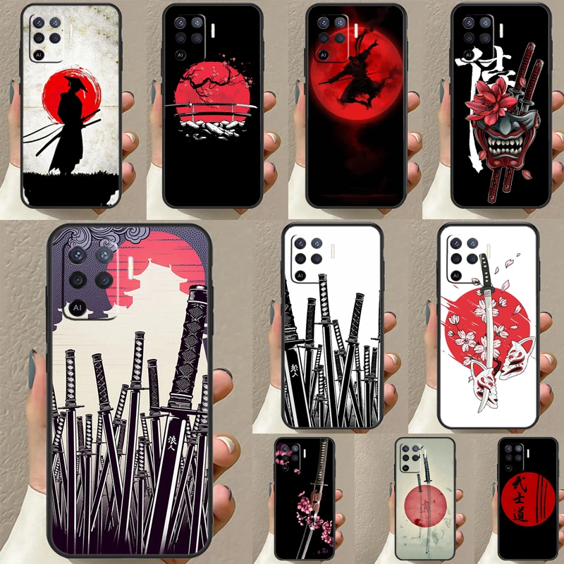 Японский самурай ниндзя Ronin для OPPO Find X3 X5 Pro A5 A9 A31 A53 A15 A16 A52 A72 A83 A91 A93 A94 A54 A74 A53S чехол