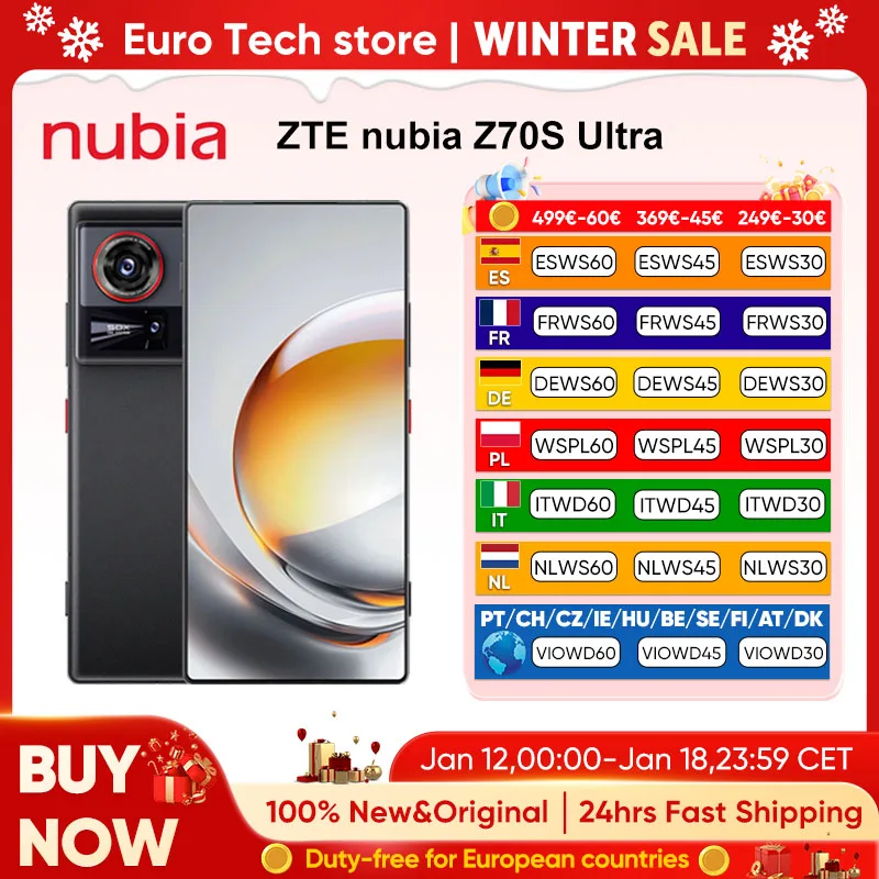 Nubia z70s ultra photographe �dition 5G Smartphone Snapdragon 8 Elite 6.85 