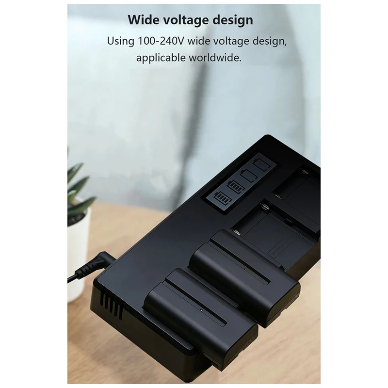 NP F970 F960 NP F770 배터리 고속 스마트 충전기, 소니 F750 F950 NP-F550 NP-FM50 FM500H QM7 EU 플러그, 4 채널 블랙, 1 개