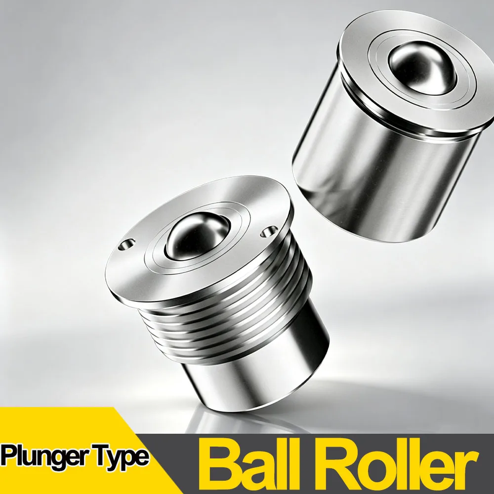 Plunger Type Ball Transfer Unit Press‑in External Thread Bull Eye Bearing Universal Ball For Conveyor System Material Handling
