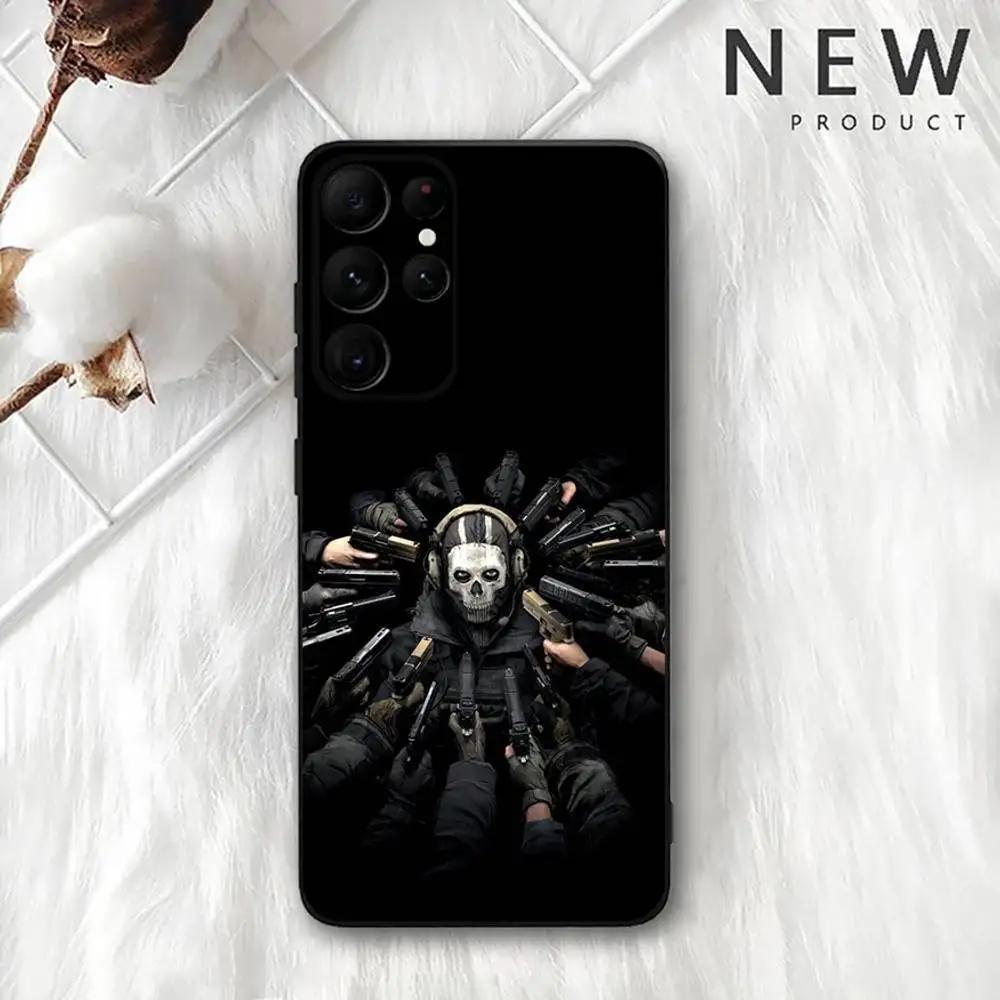 حافظة هاتف C-COD Call Of D-Duty Ghost لهاتف Samsung S 25,24,23,22,30,21,10,9,Ultra,Plus,Lite,FE,4,5G حافظة ناعمة سوداء