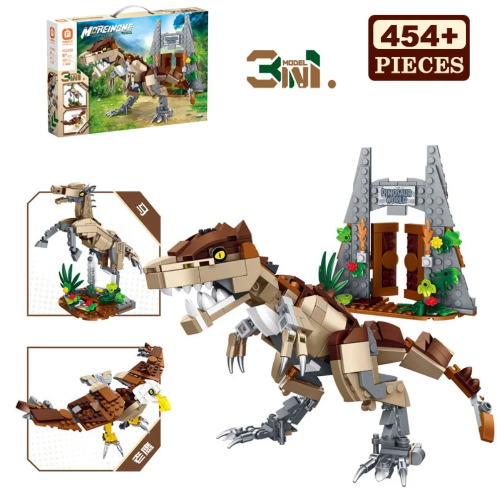 

3-in-1 Deformation Animal Model Kit Dinosaur Horse Eagle Small Particle Building Blocks Creative Bricks DIY Educational Toy Gift
