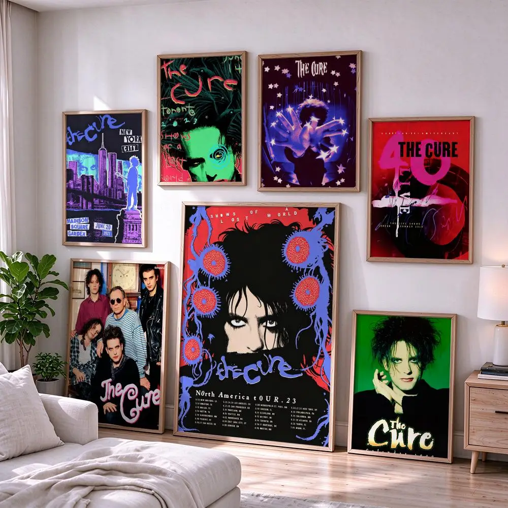 band The Cure Poster Poster HD Self-Adhesive  Art Waterproof Wall Art Print, Bedroom Living Room Decoration Gift