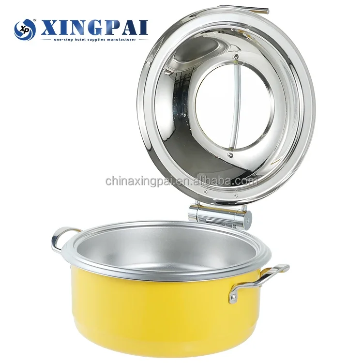 XINGPAI factory direct sale chafing dish pour buffet yellow color food warmer sets chafing dish electric heater