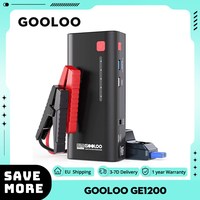 GOOLOO GE1200 Car Battery Jump Starter, 2000A Peak Current, 13200mAh Battery Capacity, 12V Auto Battery Booster, LED Light