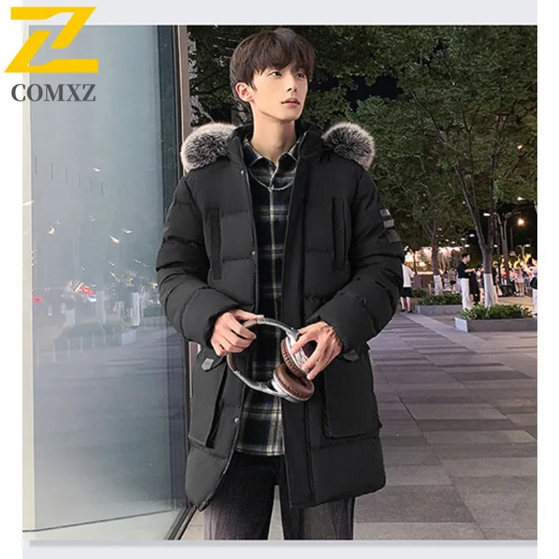 سترة شتوية مبطنة للرجال من COMXZ كاجوال بقلنسوة للعمل في الهواء الطلق سترة سميكة ودافئة ملابس مريحة وخفيفة الوزن للأعمال والترفيه #6