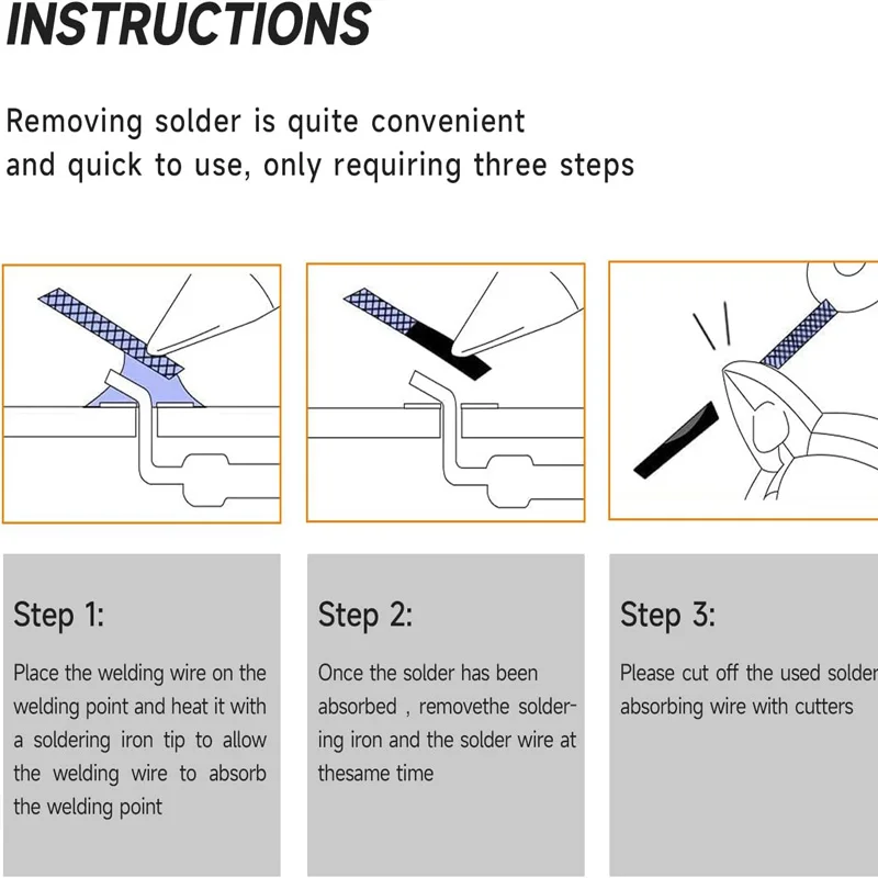 2.0mm 3.5mm 1.5M Welding Wires Desoldering Braid Solder Remover Mesh Wick Wire Repair Tool Soldering Braid Tape Copper Wire