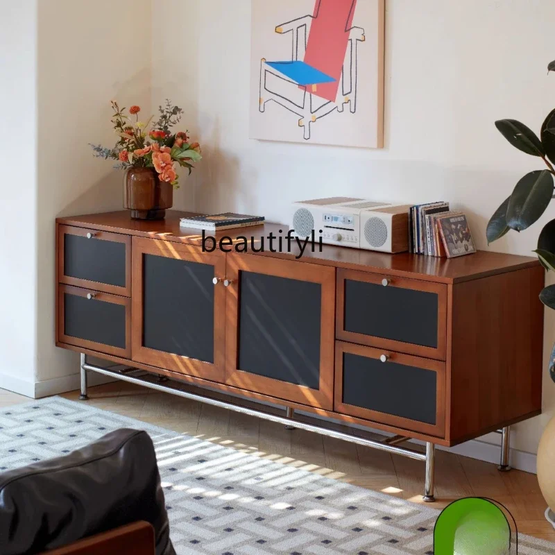 

Retro French TV Cabinet Solid Wood Storage TV Cabinet Middle Ancient Floor Cabinet