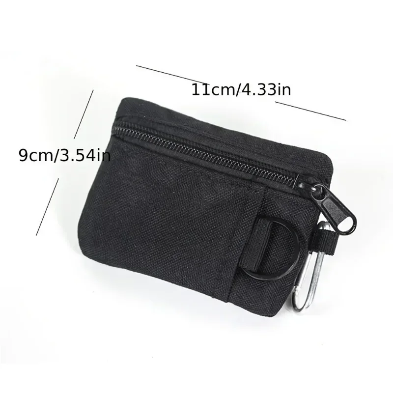 Mini Coin Purse Key Pouch, Casual Style Nylon Zipper Sports Storage Bag, Polyester Material, Small Hanging Card Holder image 4