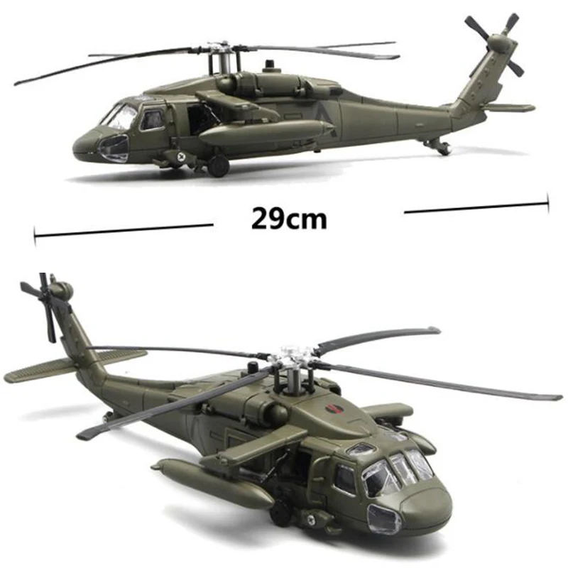 29CM 1/64 Hawk Helicopter Military Model Army Fighter Aircraft Airplane Models Adult Children Toys Collections Gifts