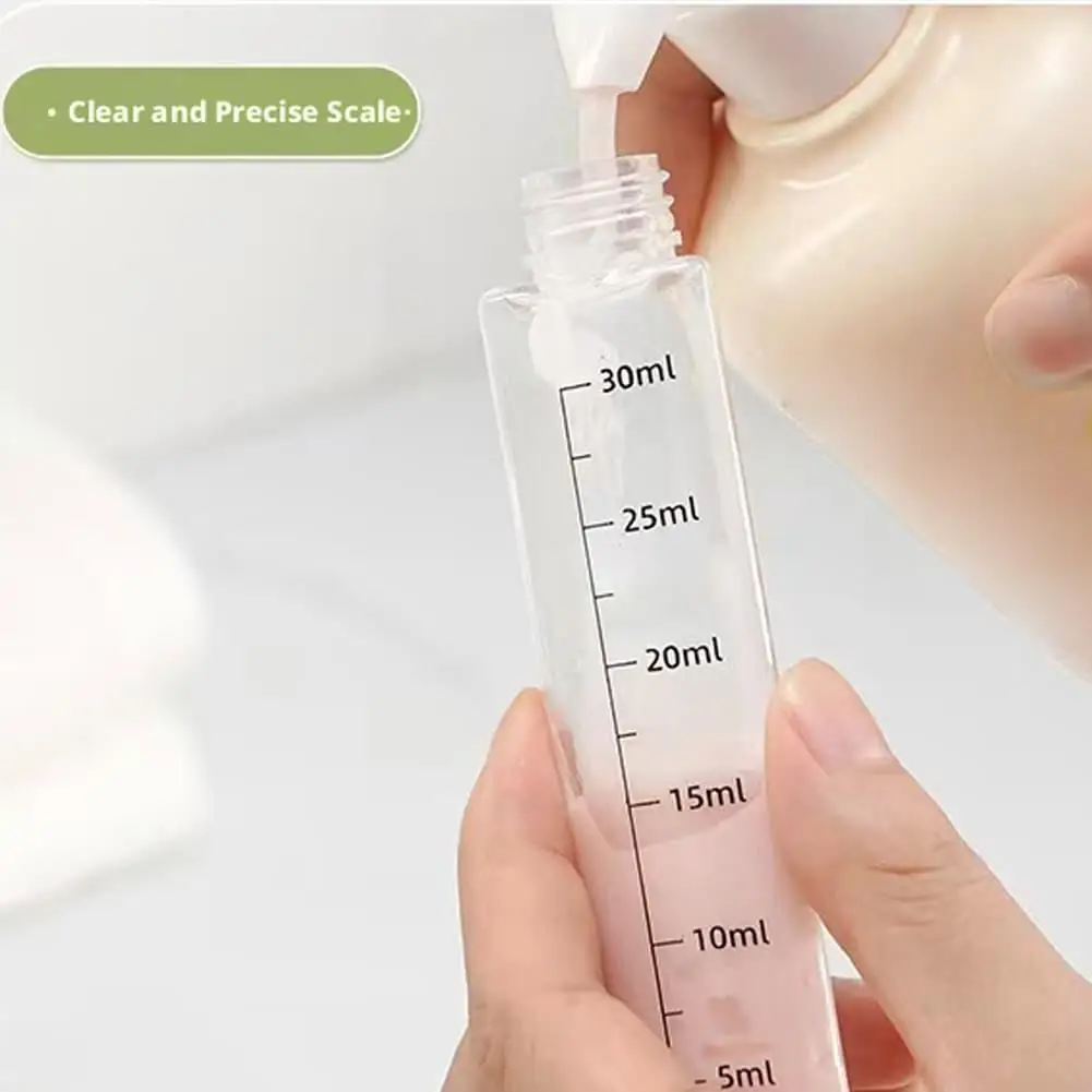 Travel Toiletry Dispenser Bottle 4 in 1 Refillable Leakproof Organizer for Shampoo Shower Gel Sunscreen and Skin Care