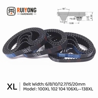 XL High Torque Rubber Timing Belt Width 6/8/10/12.7/15/20mm Model number 100XL 102 104 106 108 110 112 114 116 118 120XL--138XL