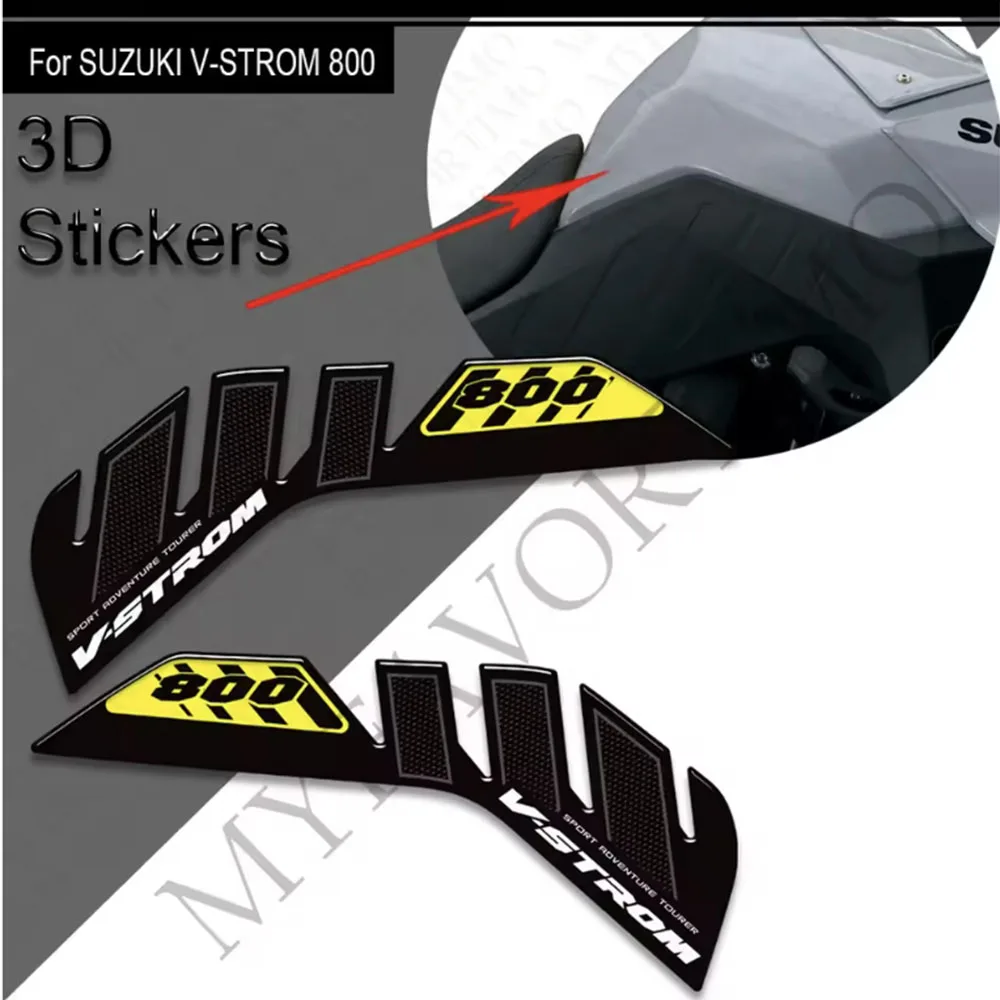 

Motorcycle Tank Pad Gas Fuel Oil Knee Stickers For Suzuki V-STROM VSTROM V STROM 800 DE 800DE Adventure Protector 2023 2024 2025