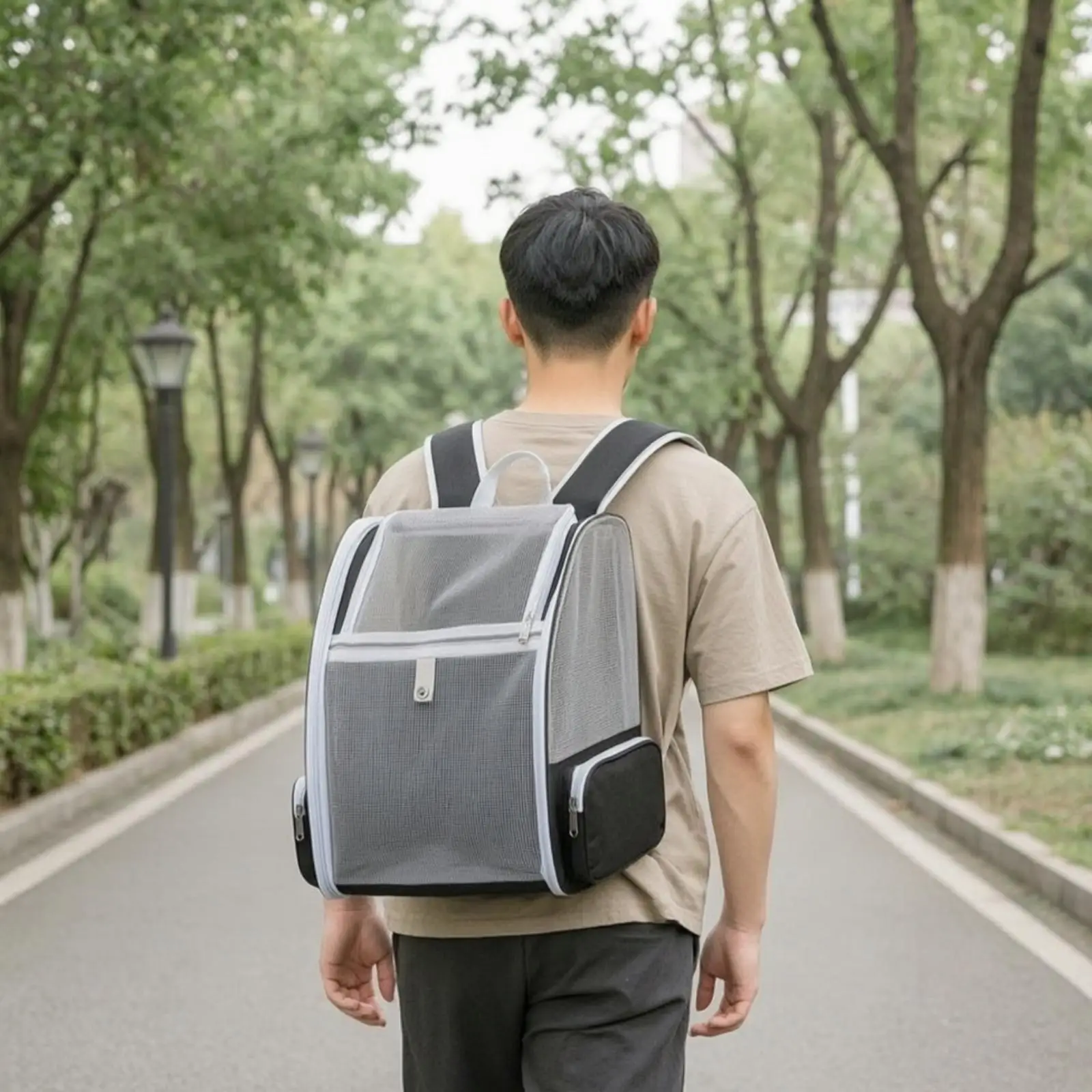 Industrial Carrier Space Saving Pet Travel Carrier Foldable Mesh Backpack for Small Animal Transport on the Go