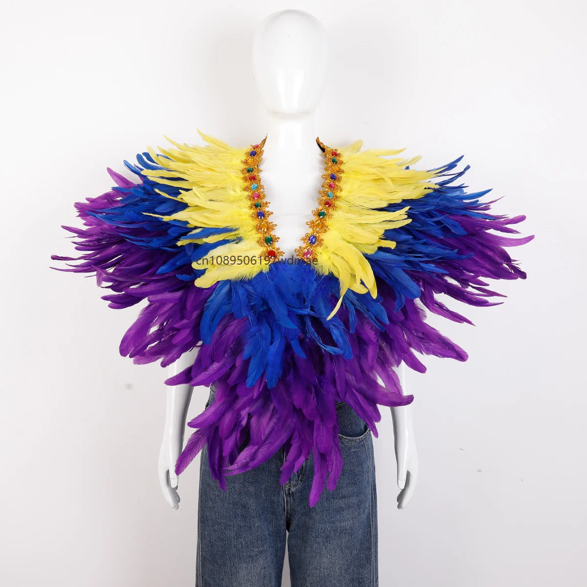 

Multiple Styles Carnival Masquerade Costume Accessories Party Shawl Cosplay Scarf Women Feather Oversized Shawl