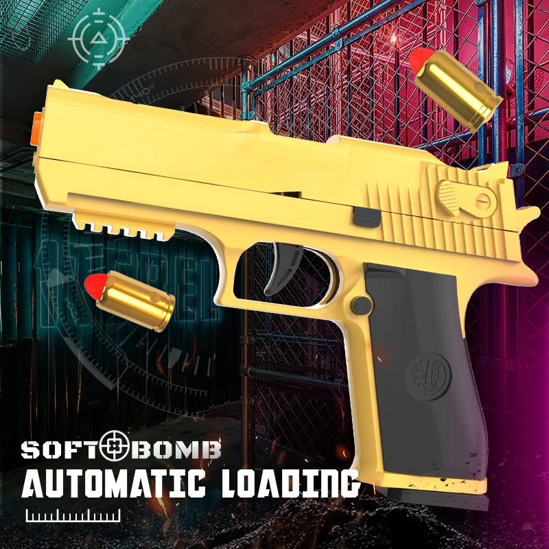 Automatic Desert Eagle Toy Gun for Kids, Airsoft Pistol, Soft Bullet, Disparo Contínuo, Shell Ejection, Meninos, Meninas, Jogos ao ar livre para adultos