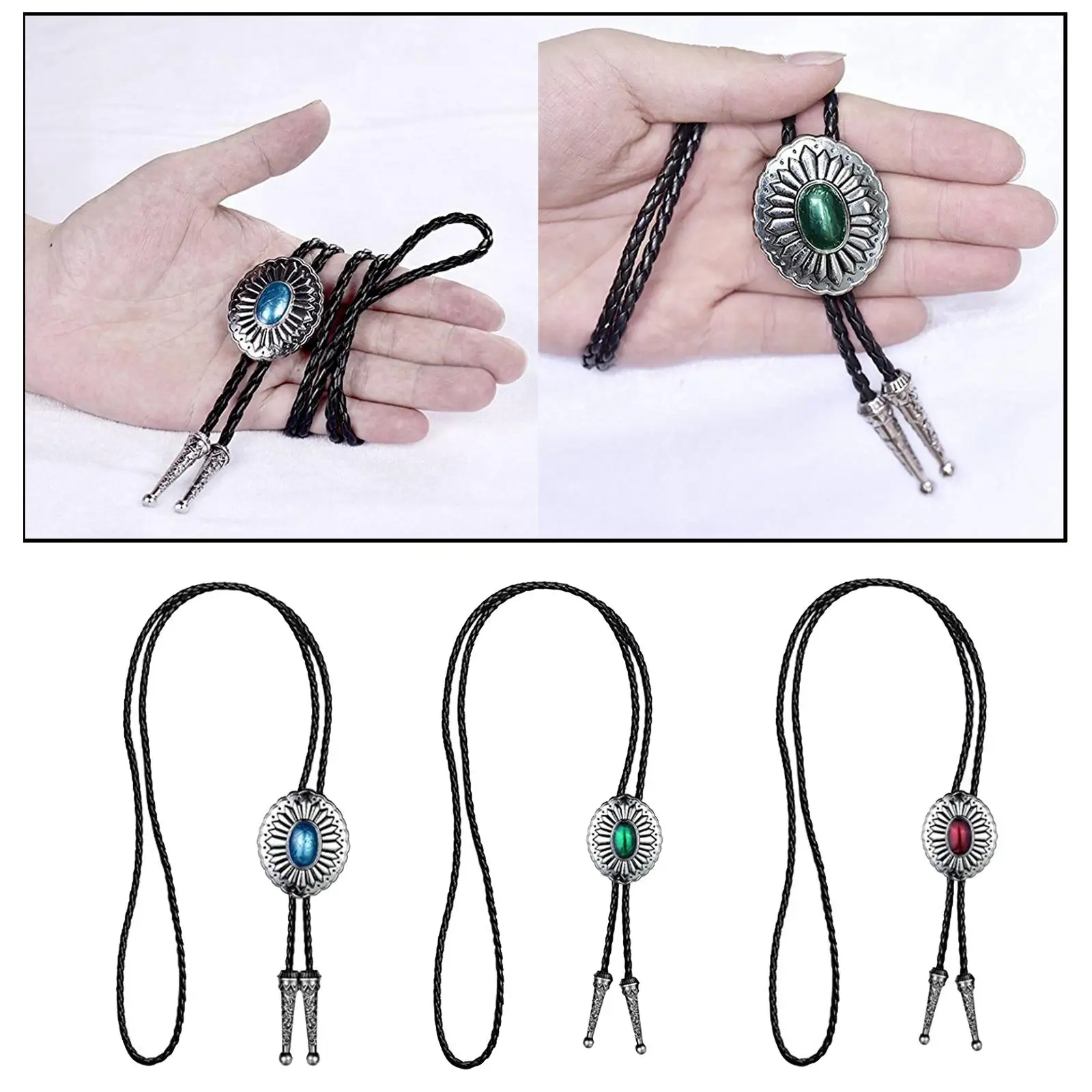 

Мужское свадебное ожерелье с галстуком-боло из искусственной кожи, вестерн-ковбой, 3,8x4,5 см