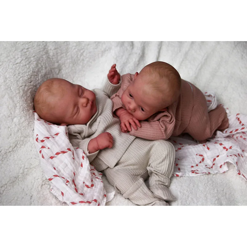 Bebe Irys en Lily herboren babypop tweeling handgemaakte 3D huid meerdere lagen schilderij collectible levensechte kunstpop