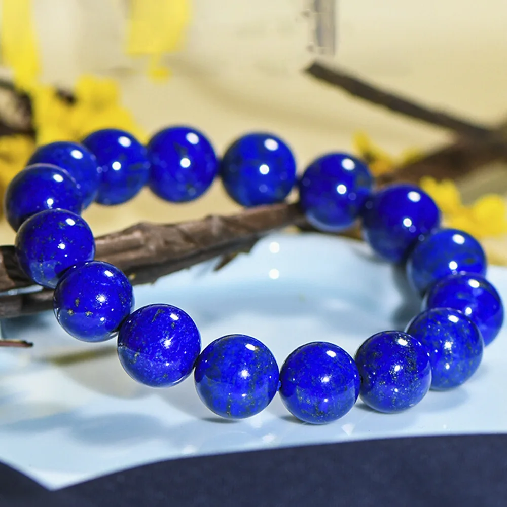 Natural Afghan Raw Lapis Lazuli Bracelet Klein Blue Imperial Blue Beaded Bracelet Men Women Lucky Crystal Fashion Jewelry Gift