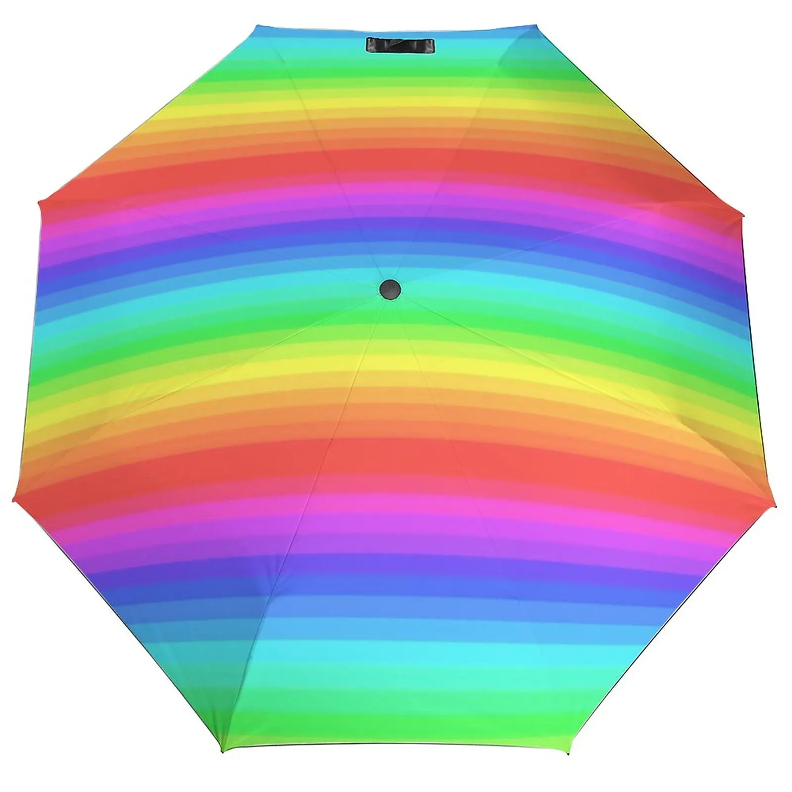 Bright Rainbow Umbrella Colorful Stripes Print Anti UV Car Umbrella Unique Automatic Painting Lightweight Umbrella