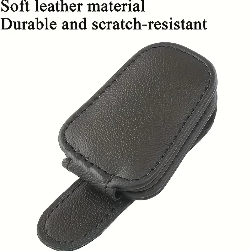 1Pcs sunglasses holder is suitable for car sunshades - magnetic leather sunglasses clip and ticket clip - car sunshade accessori image 6